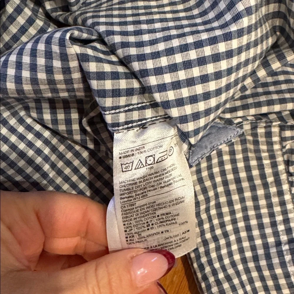 Banana Republic | Men’s Navy Blue Plaid Shirt | Grant Fit | size L